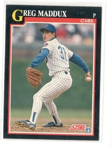 Greg Maddux HOF 1991 Score #317 Chicago Cubs Baseball Card - NRMT - Picture 1 of 2