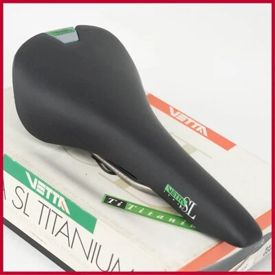 NOS VETTA SL TITANIO NEGRO VINTAGE ASIENTO DE SILLÍN CARRERAS BICICLETA DE CARRETERA BICICLETA VIEJA Foto 1 de 4