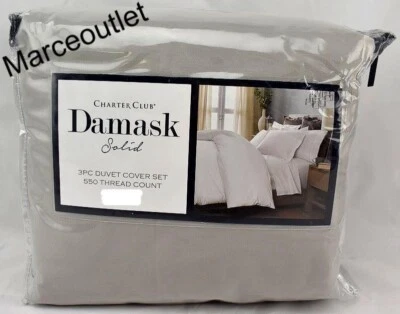 Edredón y fundas Charter Club Damask Solid 550 TC SUPIMA KING gris humo Foto 1 de 4