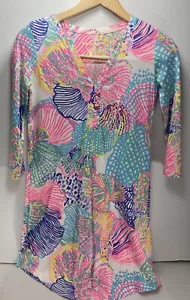 Lilly Pulitzer Dress Roar Of The Seas Long Sleeve Size XXS 100% Pima Cotton - Picture 1 of 4