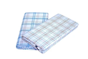 Lungi aus reiner Baumwolle weiß kariert große Größen für Herren (2,50 Meter - 2er Pack) - Bild 1 von 2