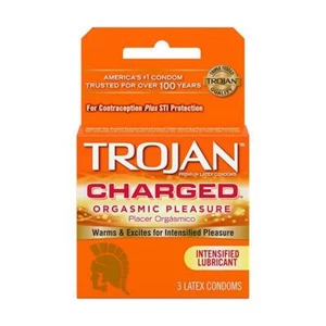 Trojan Charged Lubricated Condoms - 6 packs of 3 Condoms (18 Condoms Total) - Picture 1 of 3