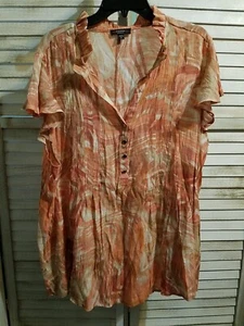 Cocomo Damen Bluse Größe 3X Mehrfarbig Plissee Ärmellos Rüschen Knöpfe - Bild 1 von 18