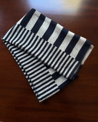NUEVA COLECCIÓN J.Crew 2006 Crewcuts 100 % cachemir azul marino y gris bufanda 7,5 "x 54" Foto 1 de 4
