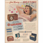 1948 General Electric Clock Radio Wake Up To Music Vintage Print Ad