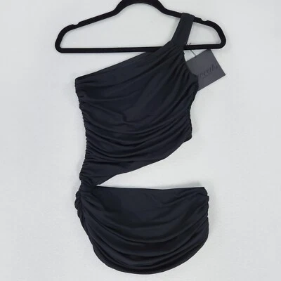 Norma Kamali OMO Swimsuit Womens Extra Small Black One Piece One Shoulder NEW - Image 1 of 4