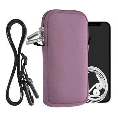 Custodia Neoprene con Zip - Portacellulare a Tracolla - Porta Cellulare da Collo - Immagine 1 di 4
