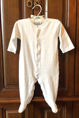 EUC Kissy Kissy Baby Boy Size 9 month Blue White Puppy Kitty Footie Footed Snaps - Image 1 of 4