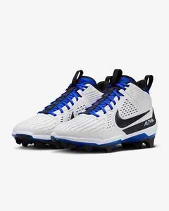 Nike Alpha Menace Strong Men's Size 9.5-12 Football Cleats II5139-101 white blue - Picture 1 of 9