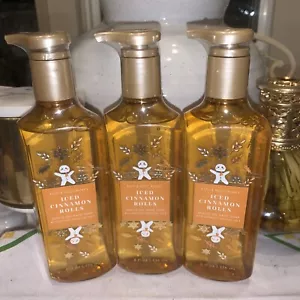 3 BATH & BODY WORKS ICED CINNAMON ROLLS GENTLE GEL HAND SOAP 8 FL OZ EACH - Picture 1 of 8