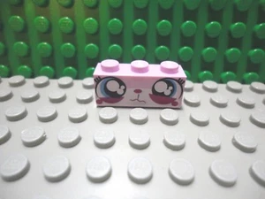 Lego 1 Bright Pink 1x3 printed brick block with cat face and wide eyes NEW - Picture 1 of 1