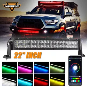 AUXBEAM 22" RGB Combo Led Light Bar Multi Color 16Colors Change bluetooth APP - Picture 1 of 12