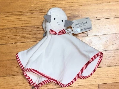 NWT The Land of Nod Sheep Security Blanket/Lovey & Rattle Set 2015 - Image 1 of 3