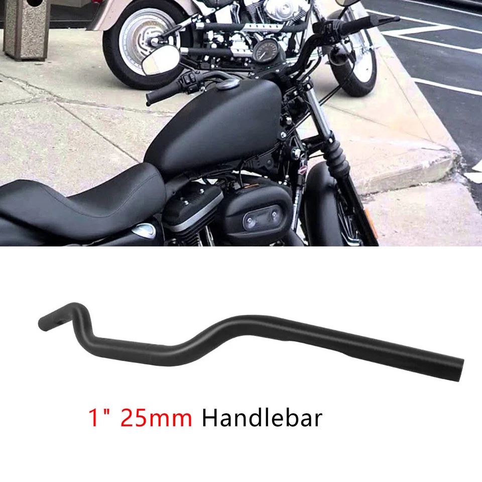1" Motorcycle Tracker Bar Handlebar For Harley Sportster XL 1200 883 Iron Bobber - Image 1 of 4
