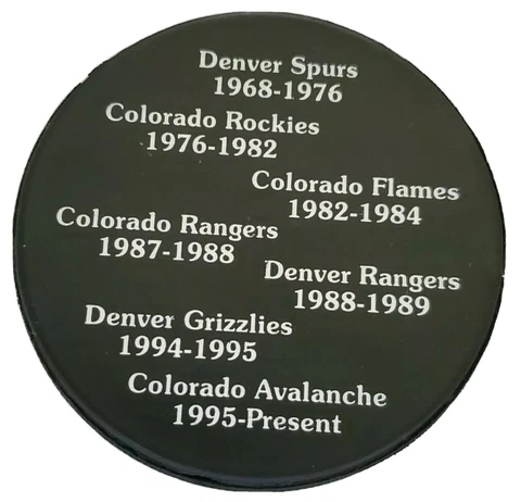 1968-1998 30TH NHL VINTAGE COLORADO BLUELINERS ROCKIES RANGERS ++STATS PUCK 🇨🇦 Cover