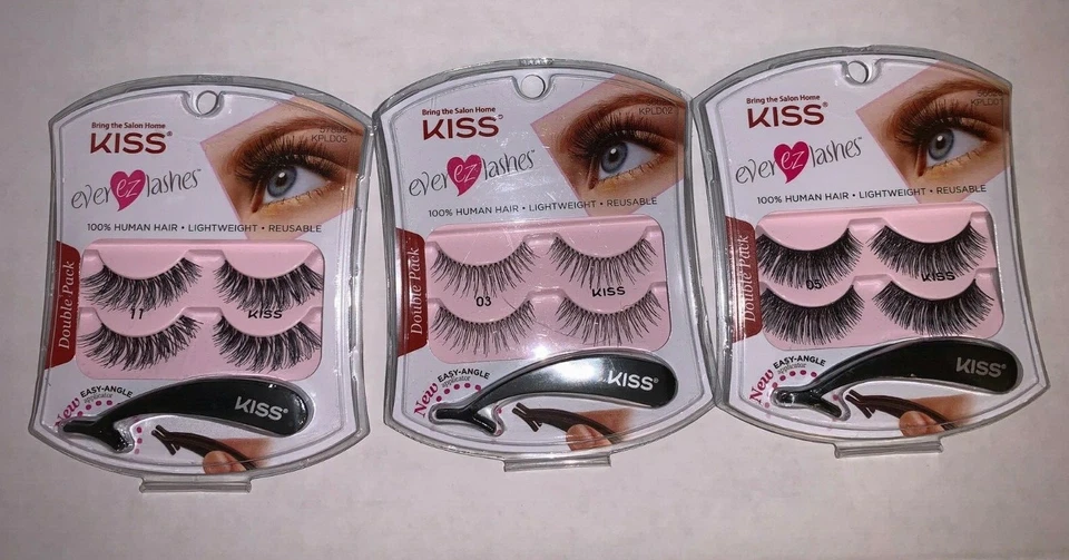 Nuevo aplicador de ángulo fácil reutilizable paquete doble pestañas Kiss Ever EZ ELEGIR Foto 1 de 1