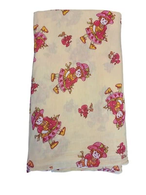 Tela tejida vintage Strawberry Shortcake Antex 4 yardas x 68" WOF amarillo rosa rojo  Foto 1 de 3