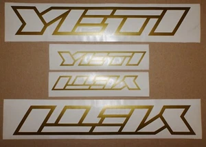 4 YETI GOLD OUTLINE ONLY RAHMEN / FAHRRAD AUFKLEBER / AUFKLEBER - Bild 1 von 1