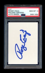ROGER CRAIG SIGNED CUT PSA/DNA AUTOGRAPHED 1955 BROOKLYN DODGERS WSC GEM MINT 10 - Picture 1 of 1
