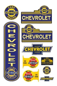 Letreros de concesionario de ventas de automóviles Chevrolet modelo a escala 1:25 G vintage - Imagen 1 de 1
