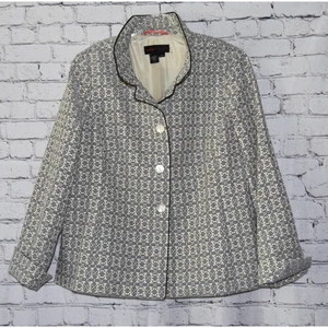 NINA MCLEMORE Geometric Brocade Swing Coat Jacket Size 14 NWOT - Picture 1 of 5