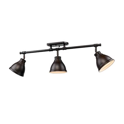 Golden Lighting 3602-3SF Duncan 3 luzes 35"W teto trilho fixo - Bronze - Imagem 1 de 4