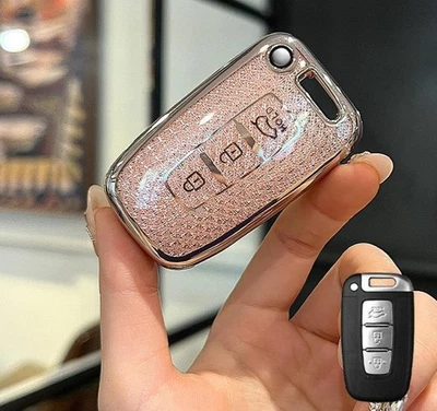 2pcs car key fob cover case for Hyundai Sonata ix35 Elantra 3 buttons key case - Image 1 of 3