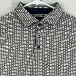 Black Clover Herren Shirt Medium Grey Polo Golf Performance Stretch Geometrisch - Bild 1 von 9
