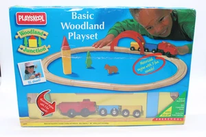 1996 Playskool Basic Woodland Junction Train Playset Wood SEALED Sound Motorized - Picture 1 of 10
