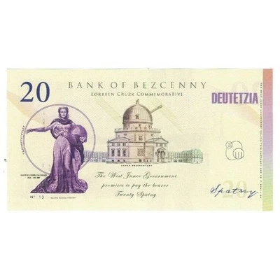 [#241090] Geldschein, Eurozone, Tourist Banknote, 2014, 20 SPATNY BANK OF BECZEN - Image 1 of 2