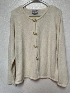 Vintage April Cornell Cottage Strickjacke Pullover SM Rose Druckknöpfe weich romantisch - Bild 1 von 9