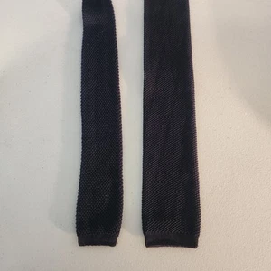 Vntg Lands End Tie Mens Navy Blue Square End 100% Cotton Made Italy 2-3/4w 53L - Picture 1 of 7
