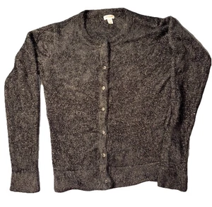 Cat & Jack Girls XL 14-16 Black Metallic Cozy Cardigan Sweater Clear Buttons NWT - Picture 1 of 8