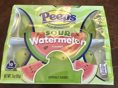 Peeps Marshmallow Candy Sour Watermelon, 10ct., 3oz America’s Favorite! Foto 1 de 2