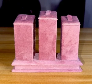 Jewelry rack display all pink velvet cloth window necklace Ring jewelry display - Picture 1 of 8