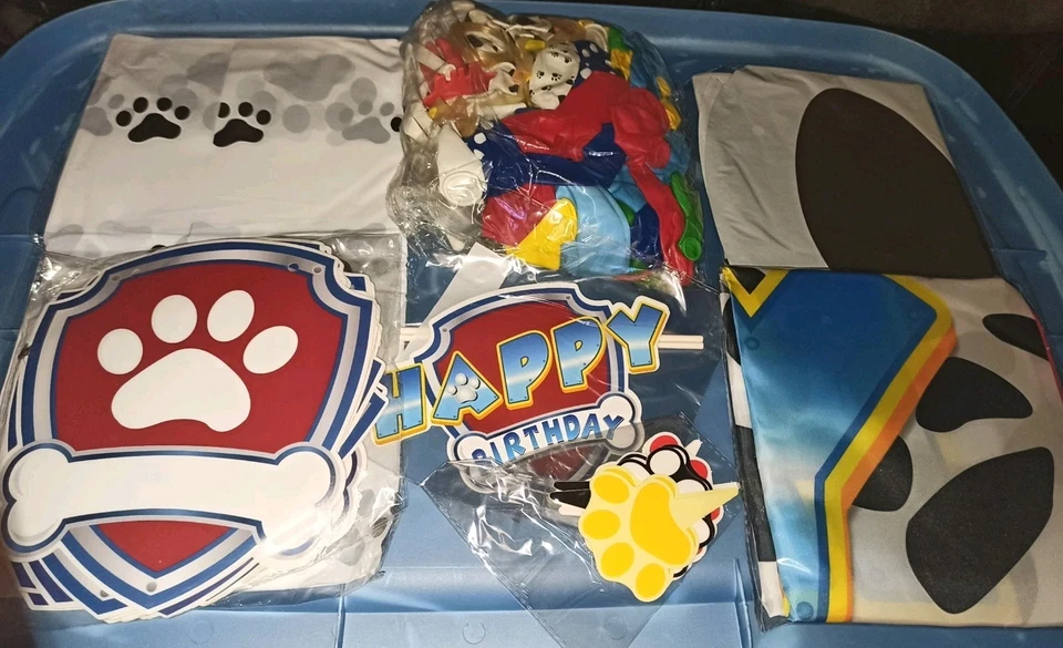 Feliz Cumpleaños Patrulla Canina Temática Banner Cupcake Pastel Toppers Globos... Foto 1 de 1