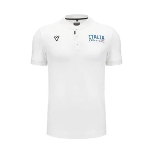 BASKETBALL ITALY – POLO COTTONPOLY SHIRT WHITE - MACRON - Season 2024/25 - Picture 1 of 4