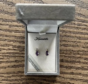 Vintage Krementz 14K Gold Ohrstecker echt Amethyst - Bild 1 von 4