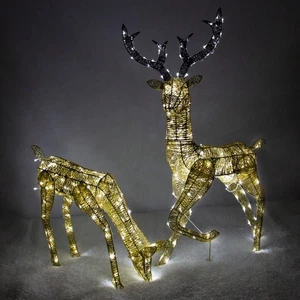 Renna di Natale Luminosa Decorazione da Esterno per la Casa Luci LED Bianco - Foto 1 di 9