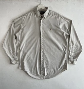 Vintage Polo Ralph Lauren Yarmouth Hemd Herren Größe 15,5 Beige Baumwolle Pinpoint Oxford - Bild 1 von 9