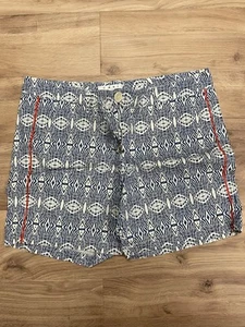 Pantaloncini chino donna CABI blu/bianco stampe geometriche rosso piped - taglia 10 - Foto 1 di 4