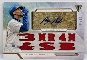 BYRON BUXTON AUTO RELIC 17/18 2018 TOPPS TRIPLE THREADS #TTAR-BB3 - Picture 1 of 2