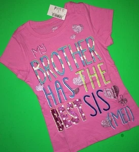 ~NEW~ "My Brother Has The Best Sis (Me!)" Girls Sister Shirt 4 5-6 7-8 10-12 14 - Foto 1 di 3