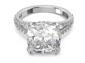 Swarovski 5638549 Anello cocktail Constella Taglio quadrato Pavé Bianco Rodio - Foto 1 di 4