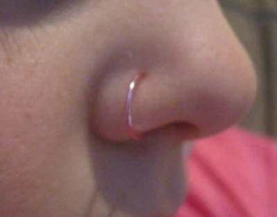 2 Pink 11mm 20g Endless Hoops  Nose Rings  Hoop Earrings  Body Piercing Hoops - Image 1 of 2