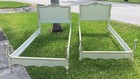 Vintage Pr 1950s 1960s Painted French Provincial Twin Beds White Gold Headboards