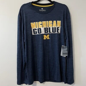 Men’s Colosseum Michigan Wolverines Go Blue Long Sleeve Shirt Size XL - Picture 1 of 5