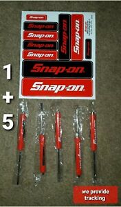 Snap On 5 pocket screwdrivers/order magnet end +10 stickers on 1 sheet authentic