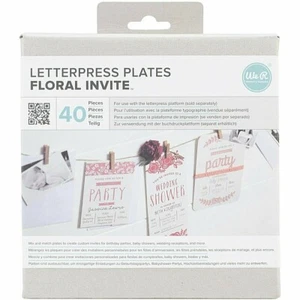 We R Memory Keepers LETTERPRESS PLATES - FLORAL INVITE - 40 pcs - Picture 1 of 2