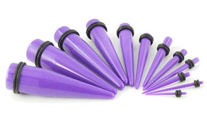 1 Or 2 Purple Acrylic Ear Tapers Stretcher With O Rings Sizes 14g to 16mm #PT - Picture 1 of 1